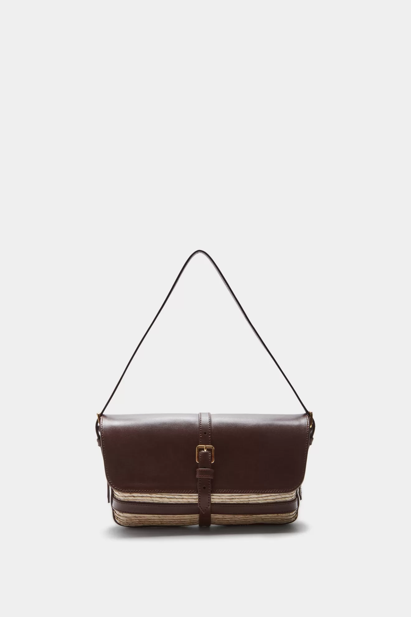 Best Sale Altuzarra Watermill Shoulder Leather Flap Natural/Praline